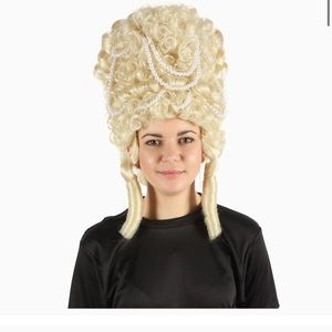 Blonde Marie Antoinette Rococo wig with pearl embellishment